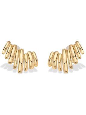 Stylish 14K Gold Plated Ear Climber Earrings for Women - Statement Jewelry
